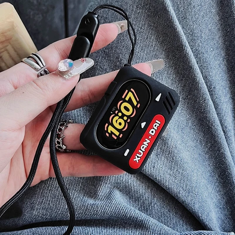 适用小米手环9表带8硅胶7保护套3/4/5/6代NFC版bb机复古软壳防摔