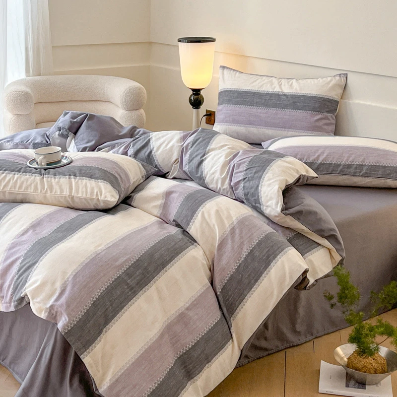 简约四件套全棉纯棉2024学生宿舍床上用品三件套被套罩床品床单笠