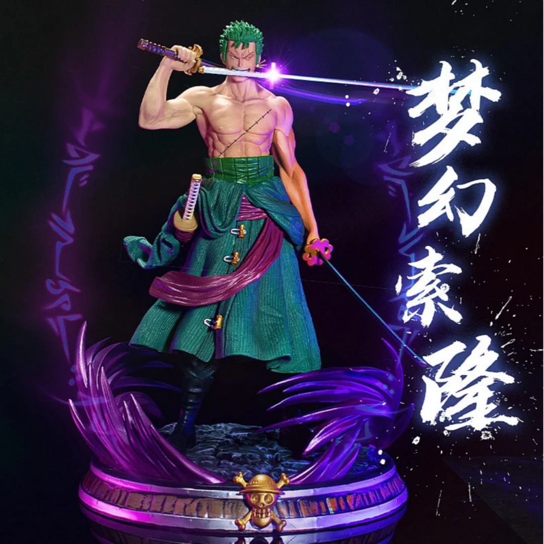 海贼王 站姿梦幻索隆 双头雕 带剑气 带彩盒  手办模玩