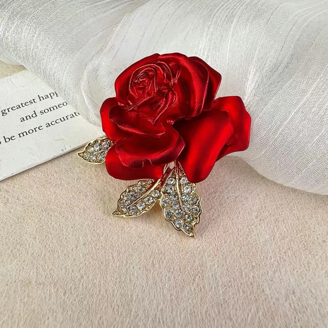 合金锆石胸针 玫瑰胸针610