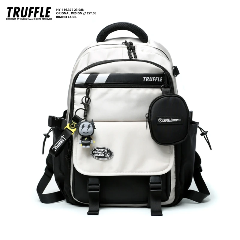 TRUFFLE潮牌双肩包女初中高中书包男小学生大容量大学生旅行背包