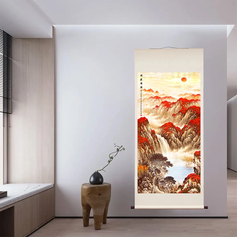 卷轴精装裱《鸿运当头》 艺术微喷 立轴玄关装饰画印装饰字画
