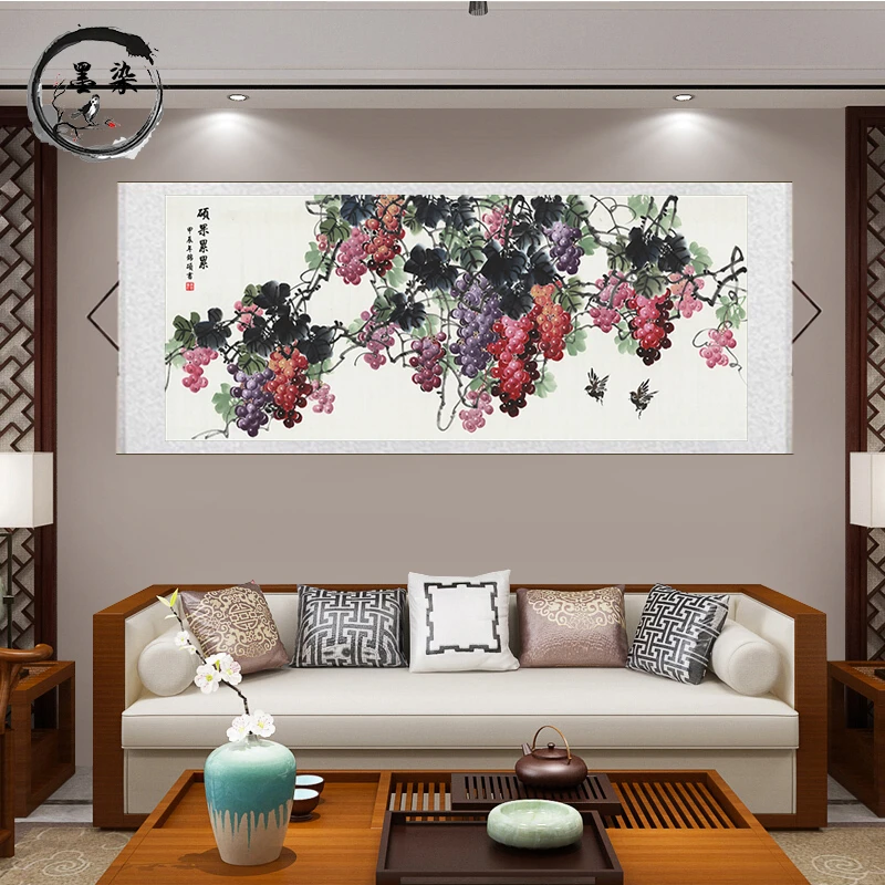 《硕果累累》218*88cm旺家 茶室办公室沙发背景墙客厅装饰画