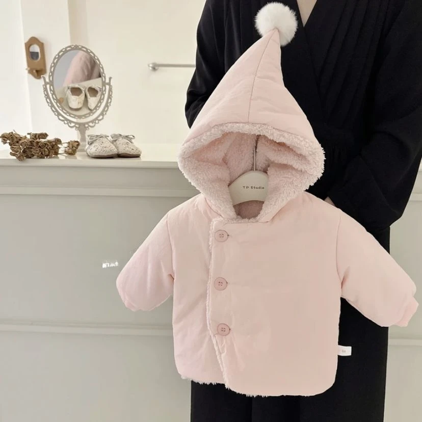 婴儿棉衣宝宝韩版男女加厚可爱冬季棉服棉袄加绒新款保暖连帽儿童