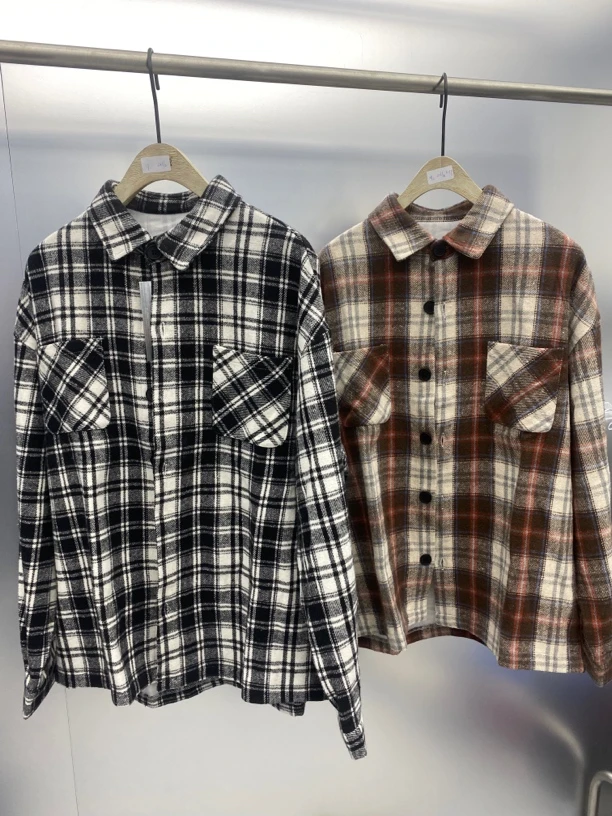 极风绒呢格子外套2197