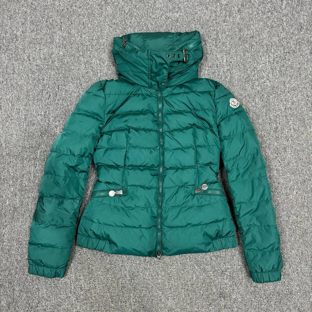 10719778 Moncler蒙口 墨绿色收腰羽绒服外套 0码98新