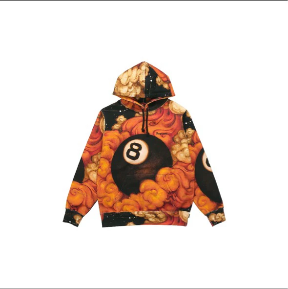 jp supreme fw19 黑八桌球 卫衣 全新少吊牌 XL码