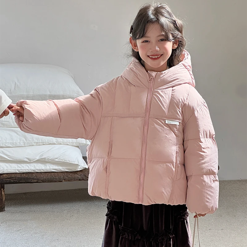 韩国童装儿童羽绒服面包服男女童宝宝短款加厚白鸭绒三防冬装外套