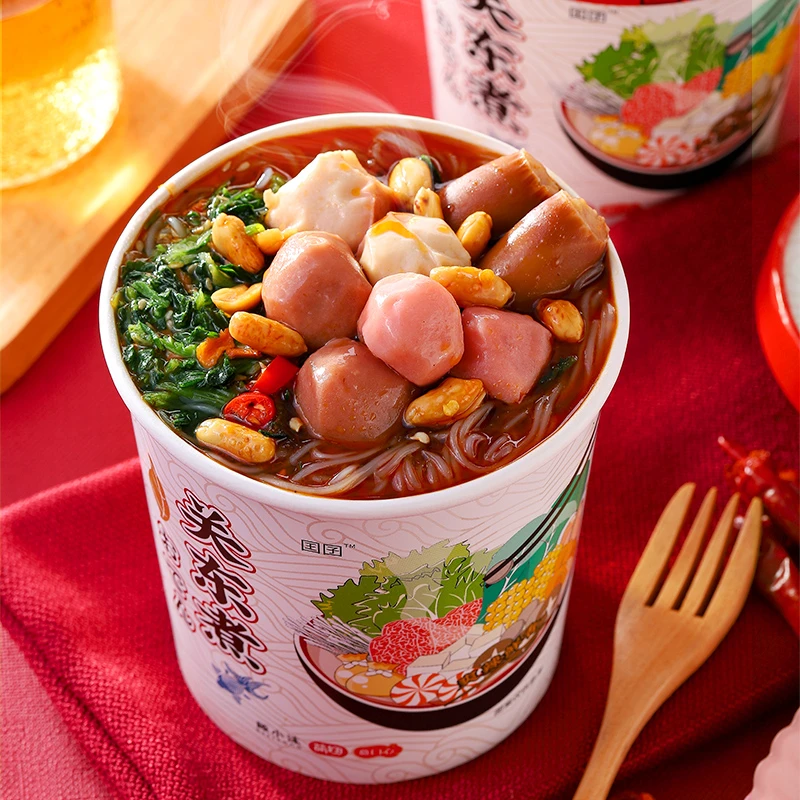 囯囝日式关东煮X4桶装整箱速食麻辣即食冲泡型丸子懒人小火锅包邮