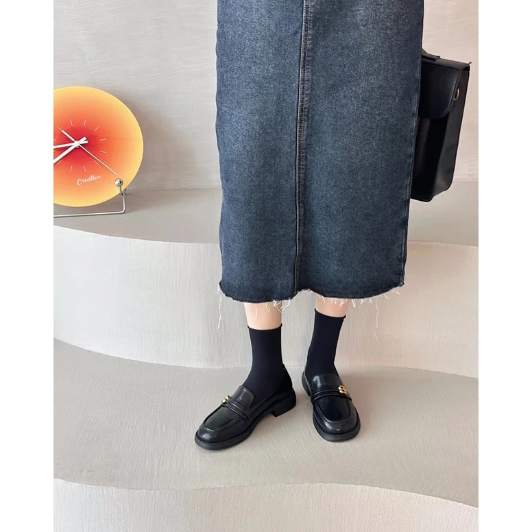 秋季新款2014女平底乐福鞋百搭时尚一脚蹬小皮鞋