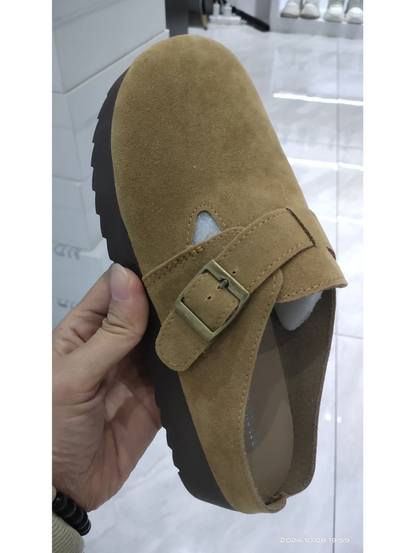 厚底博肯半拖2024秋季新款一脚蹬包头无后跟