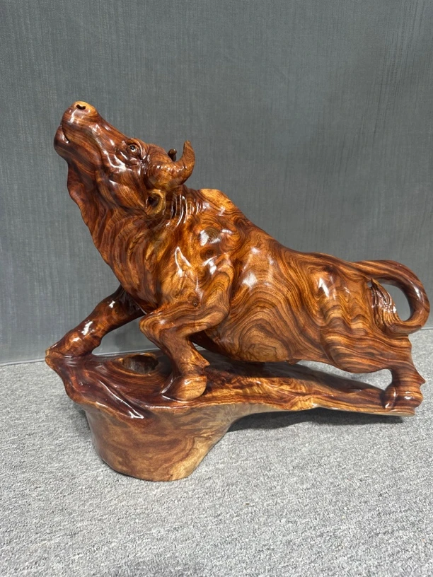 #抬头牛#木雕根雕#工艺品摆件#牛气冲天#家居摆件