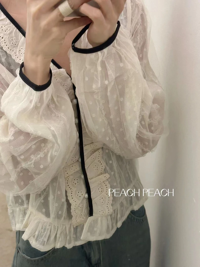 【P.Peach】春季法式设计感气质衬衣小衫 23112