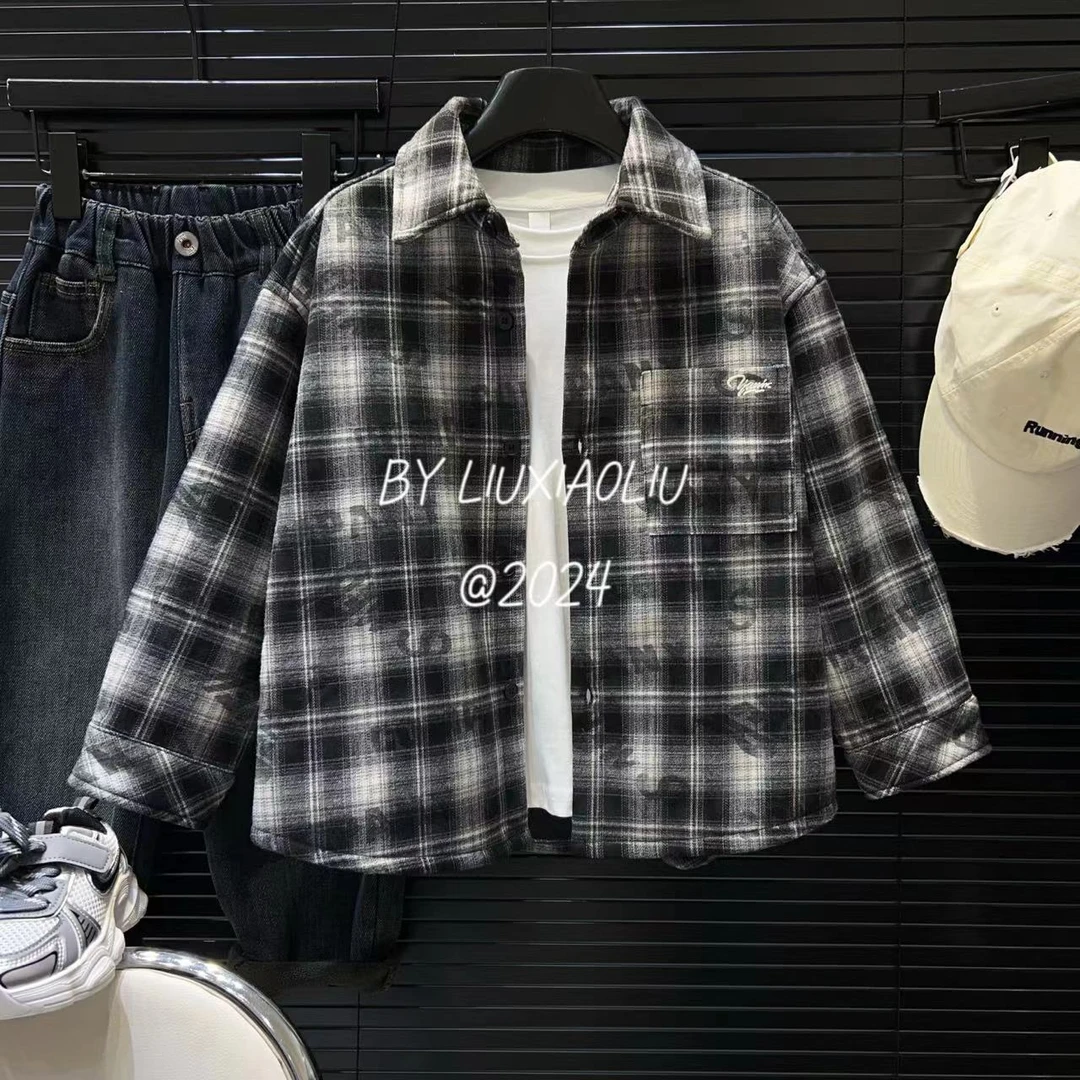 杭州六小六正版 BY LIUXIAOLIU秋冬季儿童加绒衬衫外套12258