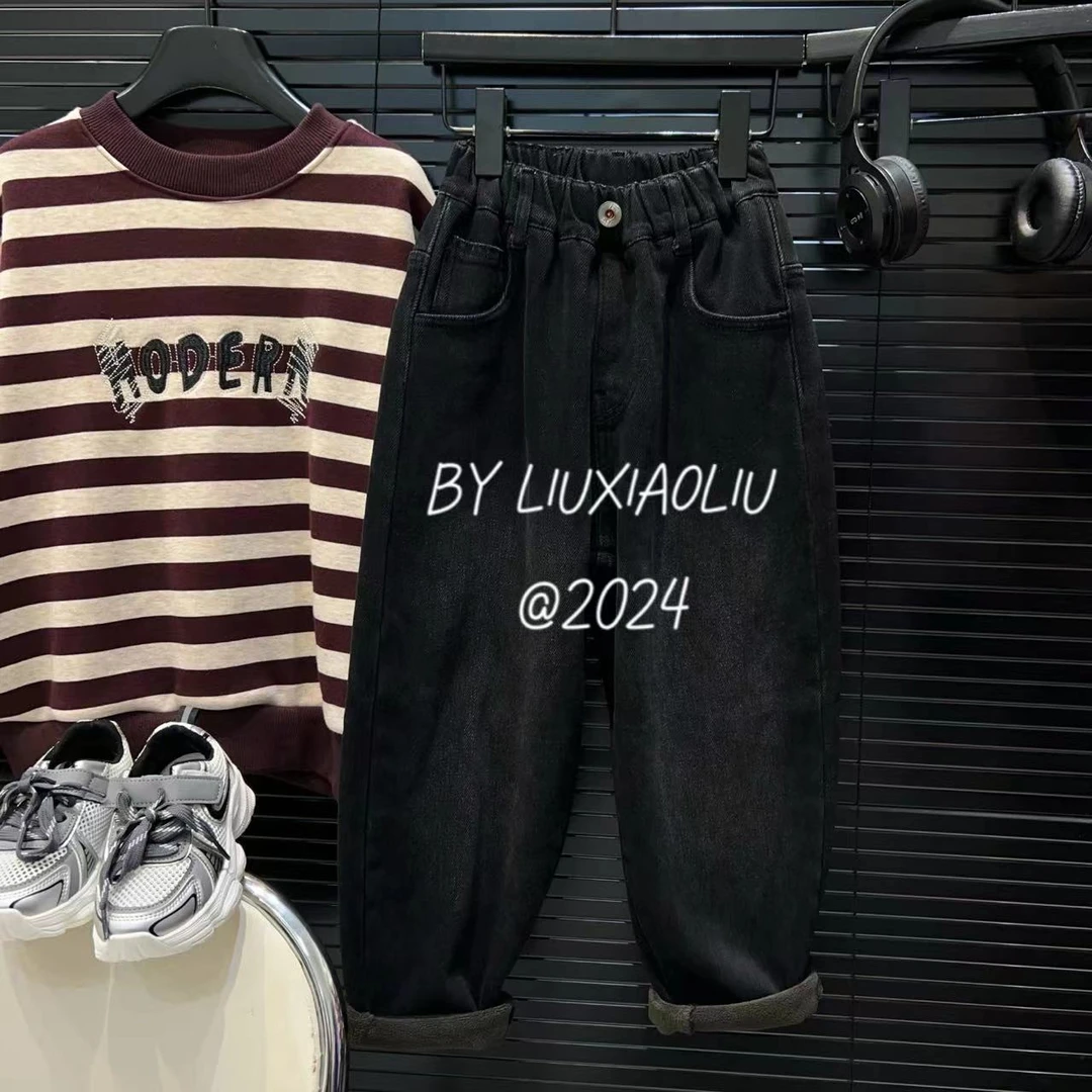 杭州六小六正版 BY LIUXIAOLIU秋冬季儿童加绒牛仔裤12274