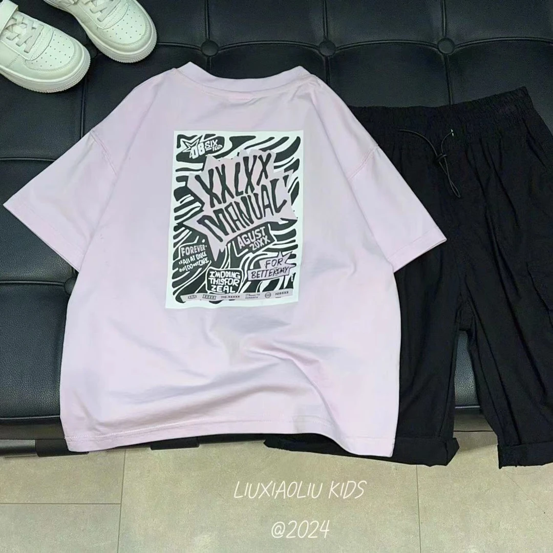 BY LIUXIAOLIU 韩版潮流盈盈粉短袖1987