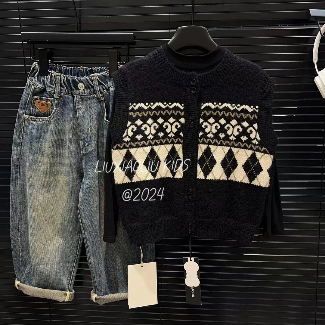 杭州六小六正版 BY LIUXIAOLIU韩版高货秋季儿童针织马甲2534