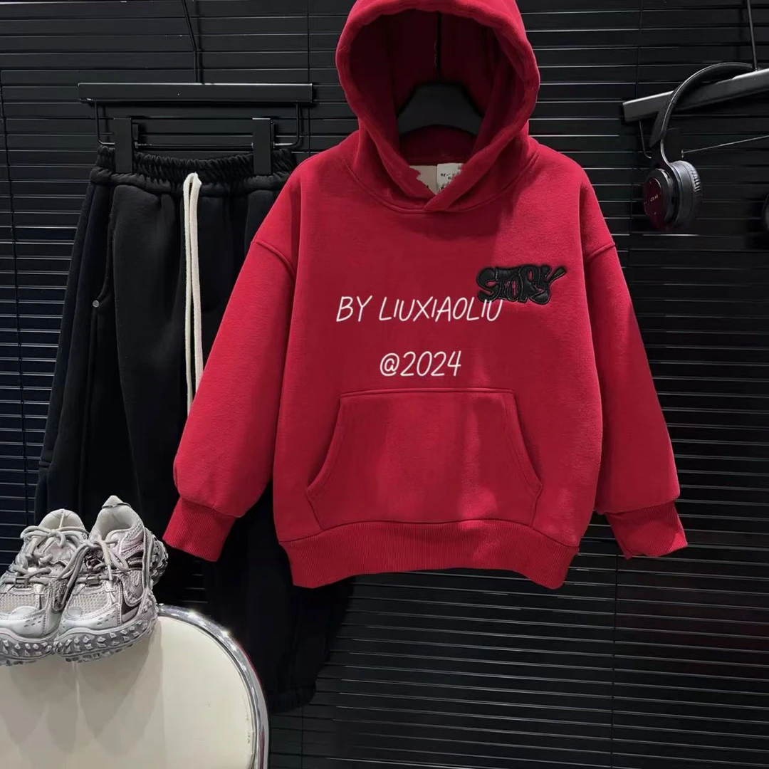 杭州六小六正版 BY LIUXIAOLIU冬季儿童加绒连帽卫衣15212