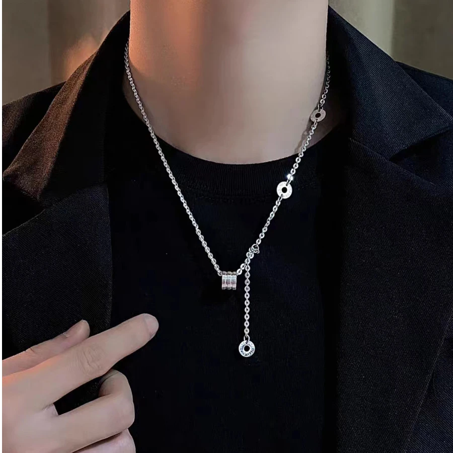 斐诗洛 不锈钢吊坠 气质小蛮腰流苏男生吊坠 小众简约项链吊坠