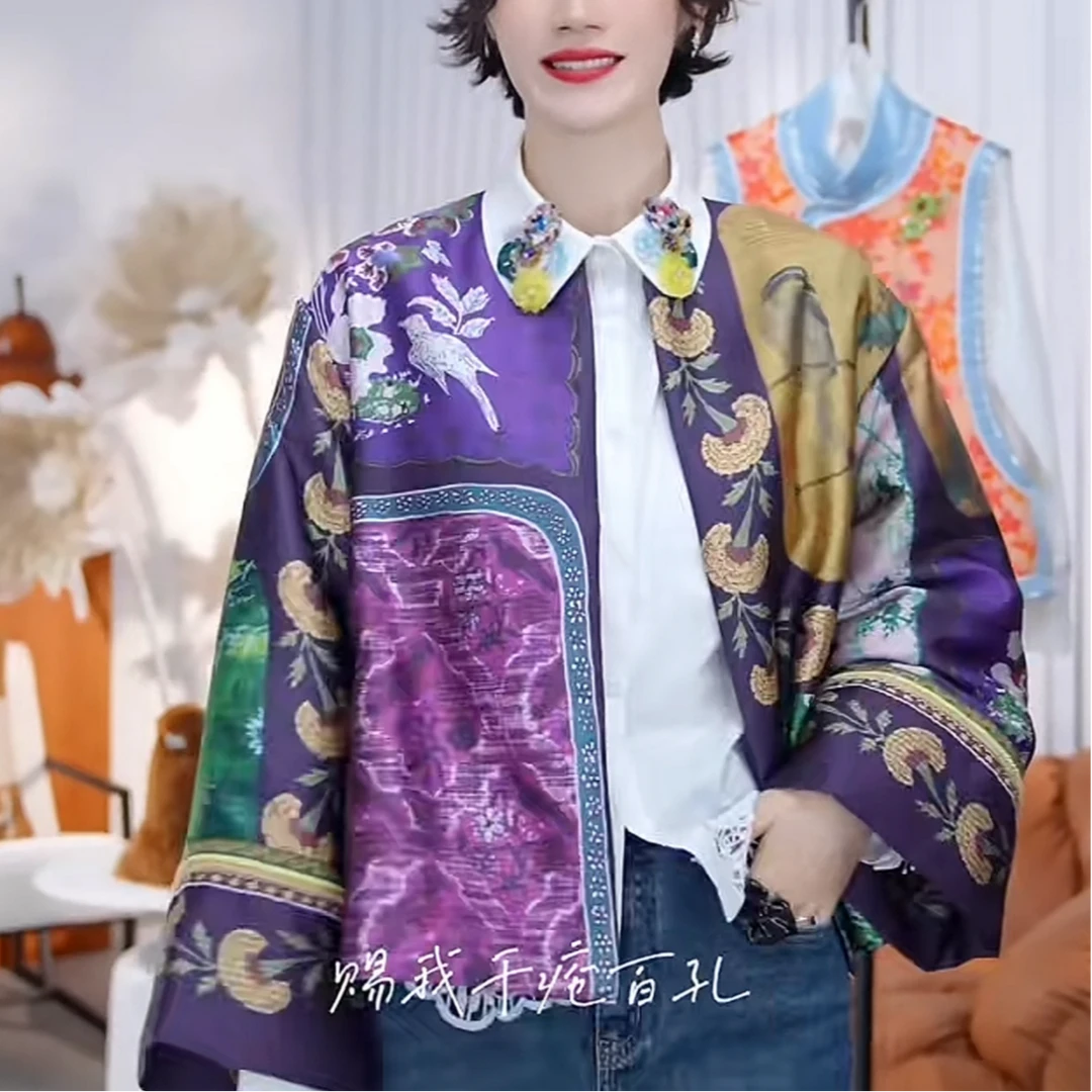 2024冬季新款高端设计感时尚国风新中式夹棉外套女