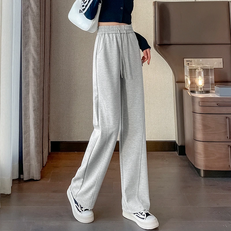 运动香蕉裤女春夏薄款2024新款爆款高腰垂感直筒休闲窄版阔腿裤女