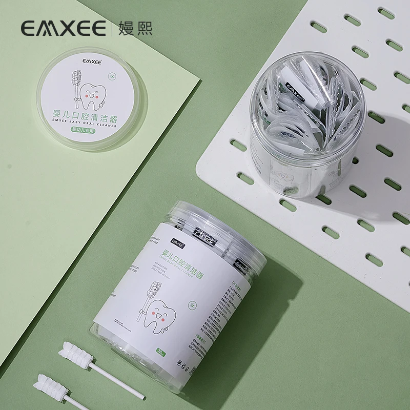 嫚熙宝宝牙刷儿童舌苔清洁器0-1岁婴儿牙刷幼儿乳牙口腔清洁30支