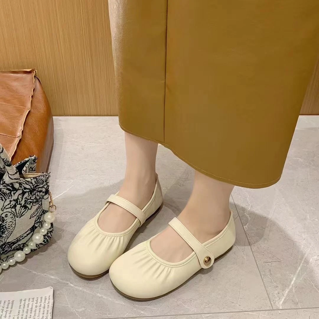 法式复古玛丽珍女2025春夏新款浅口单鞋温柔软底圆头奶奶鞋豆豆鞋