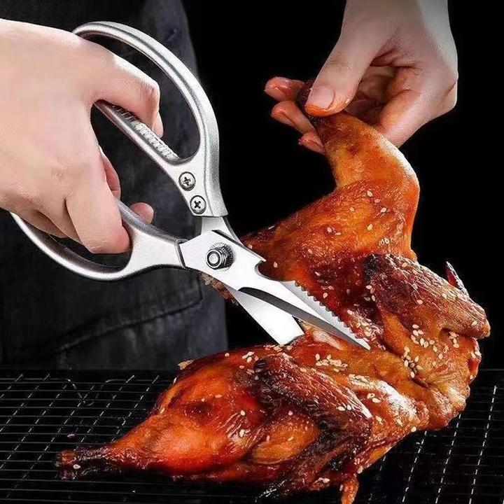 厂家直发铝合金手把不锈钢剪刀强力厨房鸡骨剪SK5多功能家用剪刀