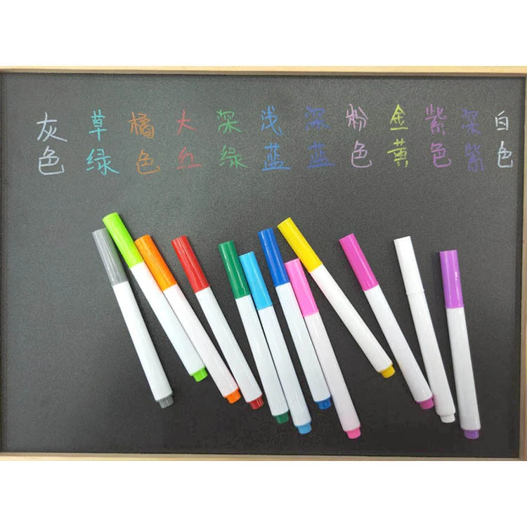 A98千汇无尘水溶性粉笔液体灯板笔荧光板儿童黑板可擦水粉笔蓝色