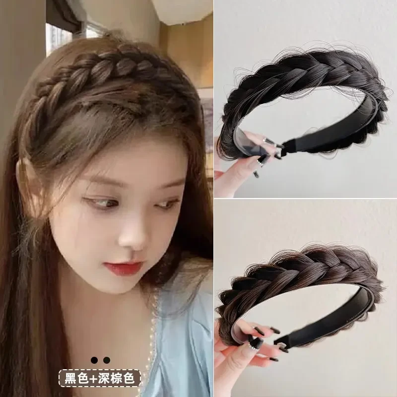 鱼骨辫假发发箍女麻花辫子发卡发捆压发头箍编发头饰女款2025新款