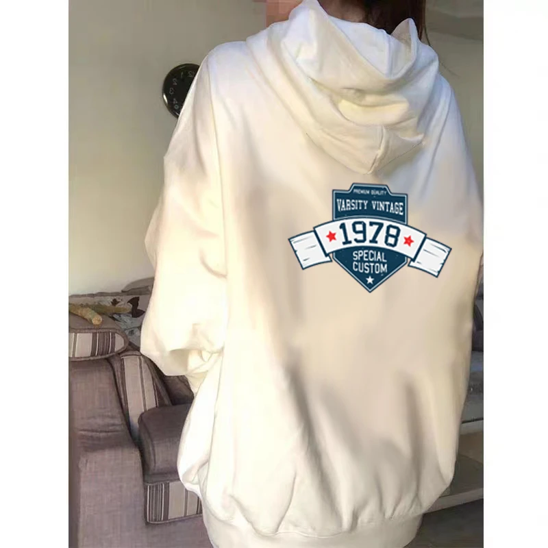 大码女装美式复古oversize开衫卫衣春秋情侣bf风小众秋冬加绒外套