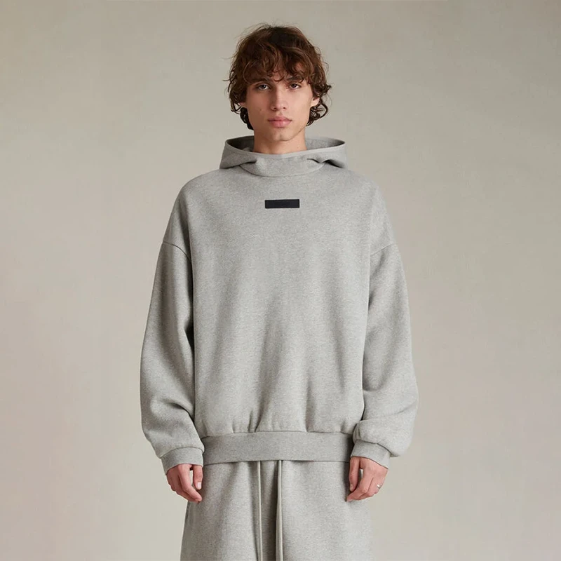 24SS ESSENTIALS前中皮标连帽卫衣