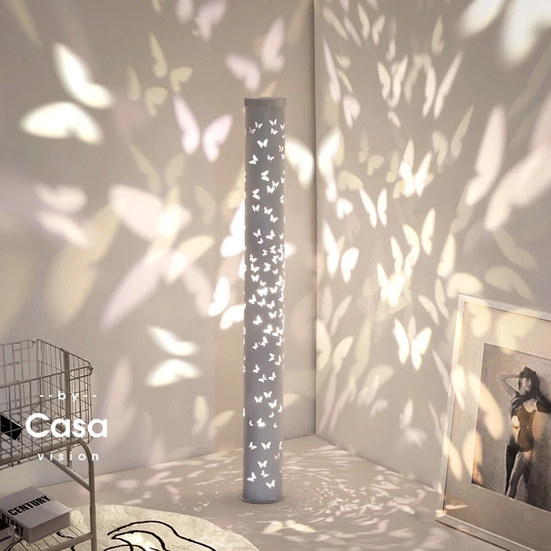 蝴蝶创意投影落地灯客厅沙发我是床头直播立式氛围灯温馨墙角灯
