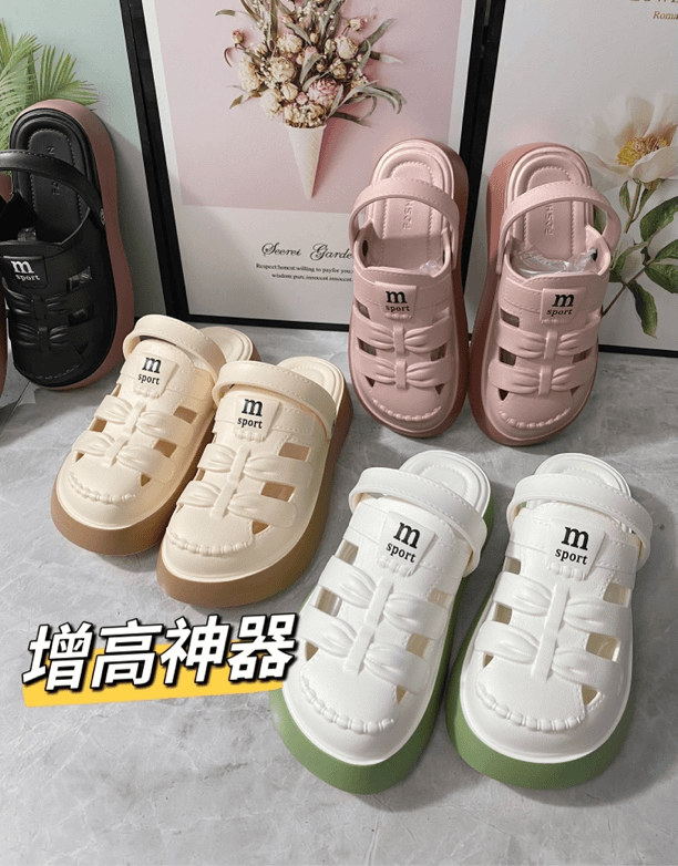 罗马洞洞鞋高弹Eva 4.5厘米厚底休闲防滑底