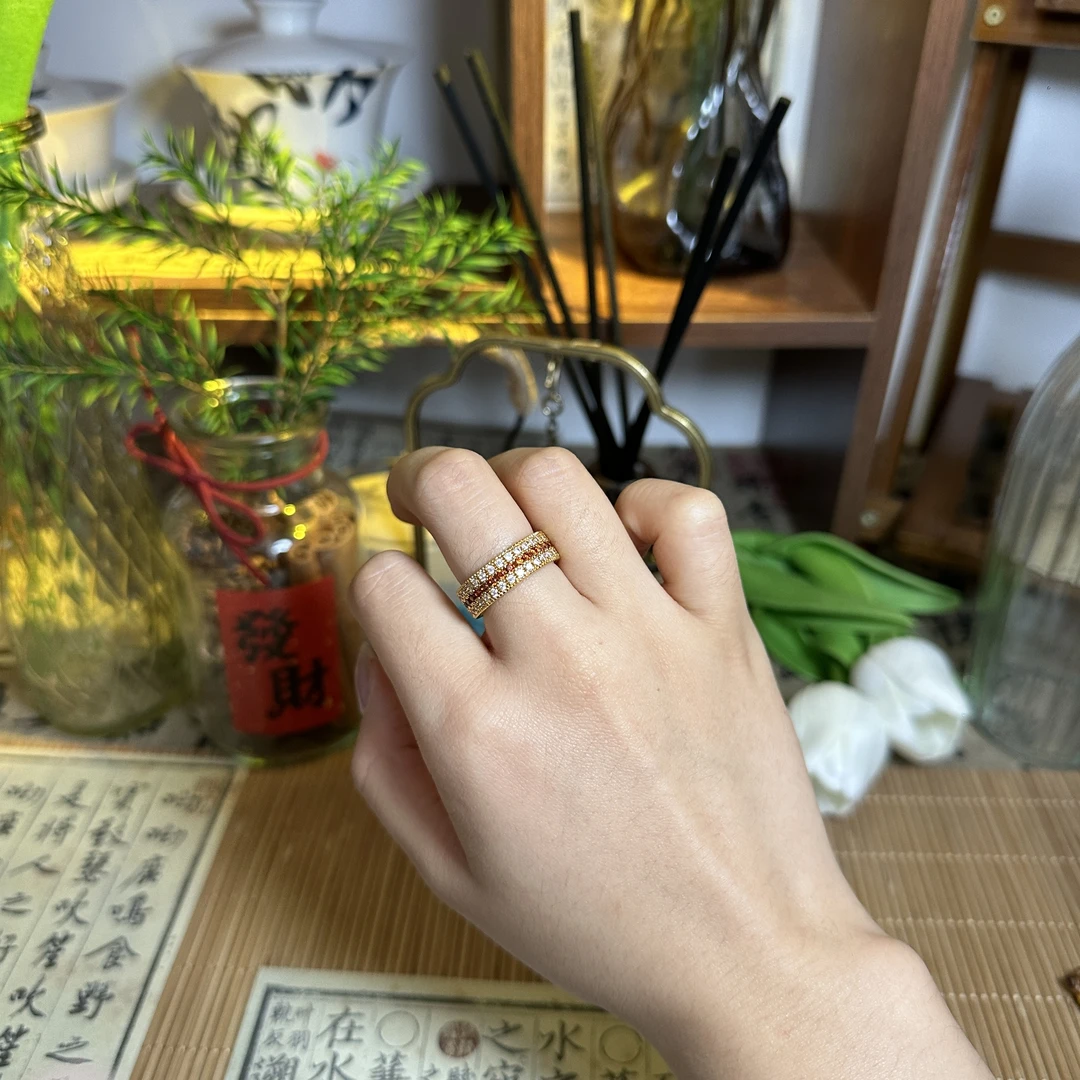 铜合金莫桑石戒指 p家戒指 开口可调d04