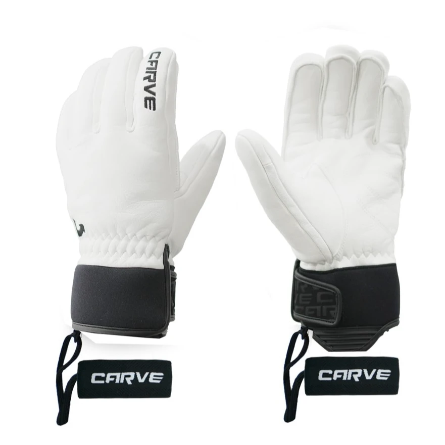 CARVE新款小羊皮五指白色手套舒适手腕手掌舒适
