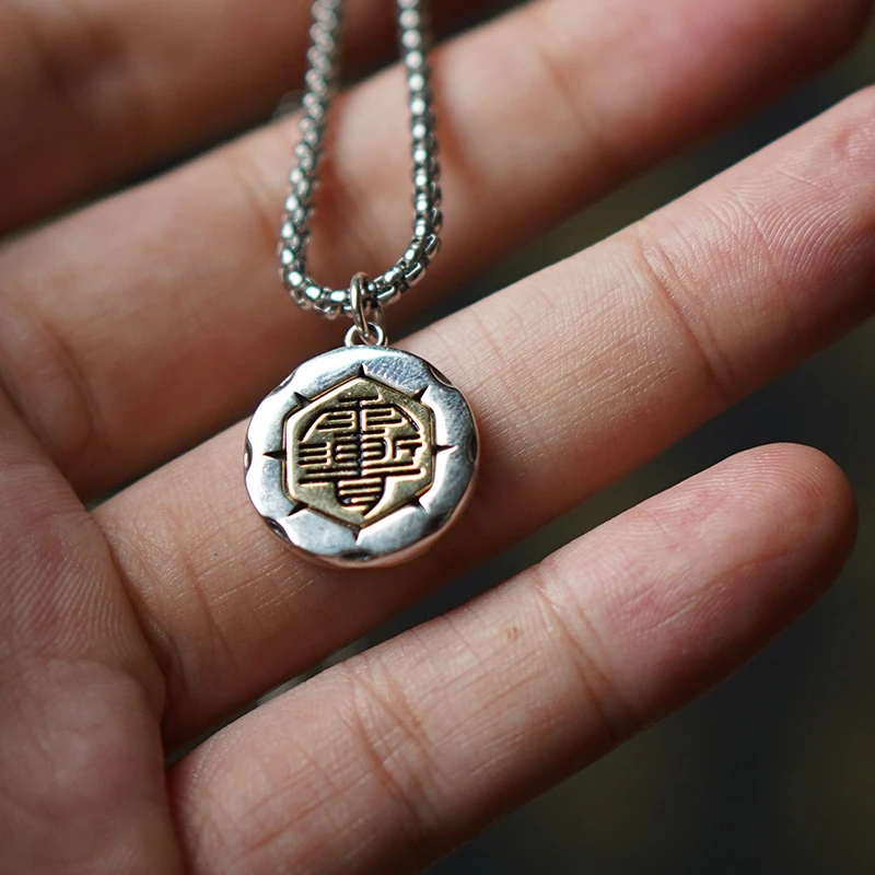 吊坠925银 雨渐耳紫薇金光吊坠时尚复古挂坠小众百搭