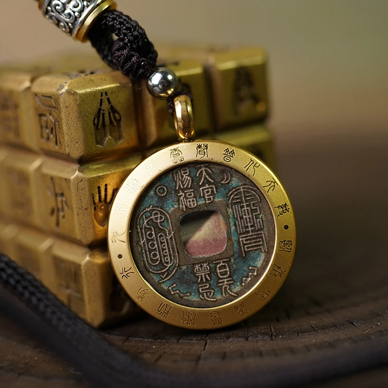 铜吊坠 雨渐耳紫薇金光挂坠金色品质高货【龙虎山直发】