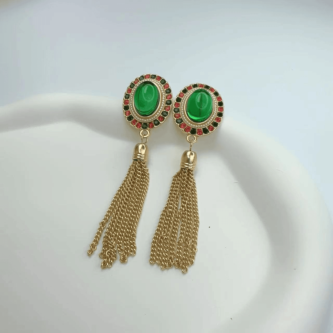 铜合金耳饰 买三送一 5002 气质时尚百搭复古古风耳钉耳坠拼色