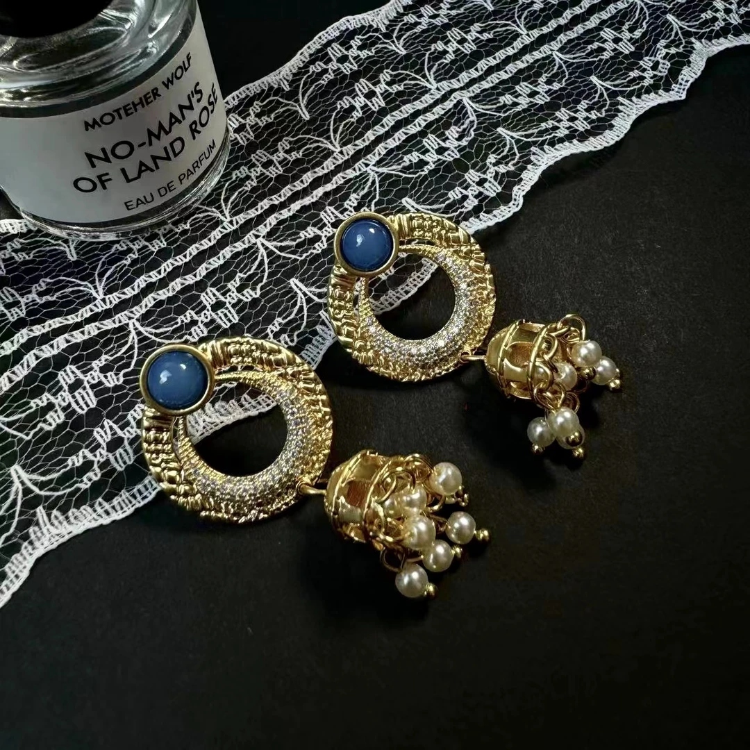 铜合金耳饰 买三送一 1193 手工气质时尚百搭编织中古耳钉耳坠