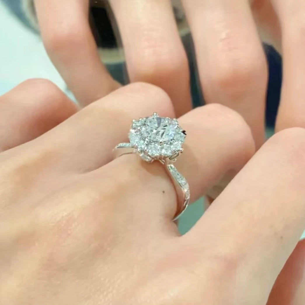 925银莫桑石戒指 【灿若繁星】0.5ct-1.0ct高品质镶嵌经典莫桑戒