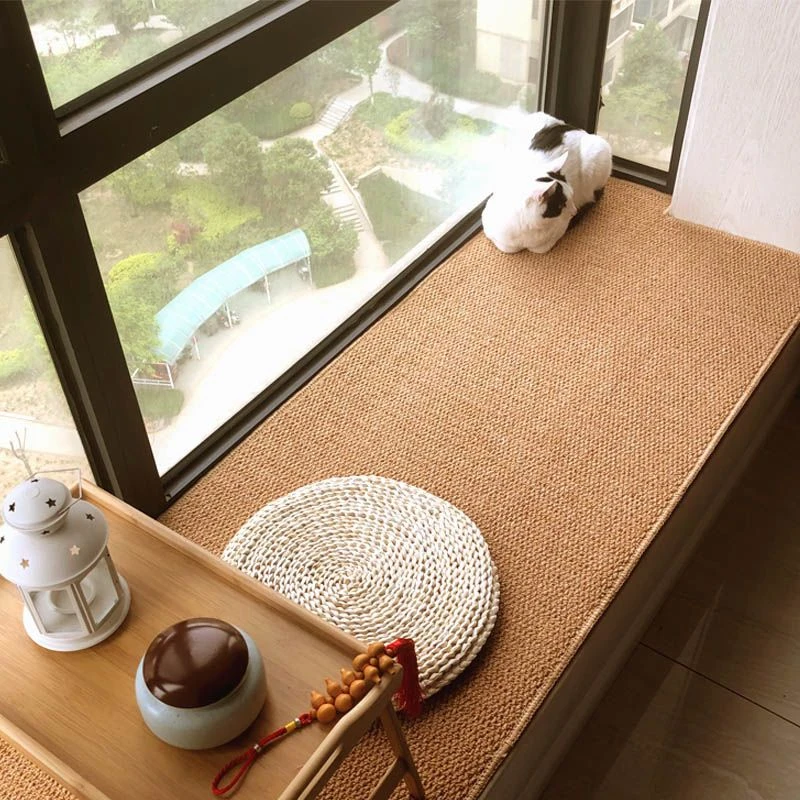 仿剑麻通用日式地毯卧室客厅床边毯编织垫猫抓地垫阳台地毯飘窗垫