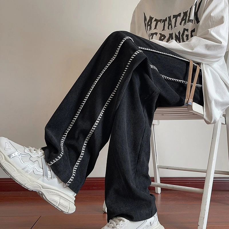 裤子男秋季新款宽松直筒潮流百搭高街vibe风美式痞帅港风休闲长裤