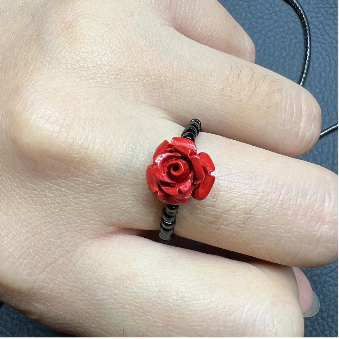 非金属树脂婚庆饰品 【杨会长专属】时尚经典玫瑰花戒指   HS