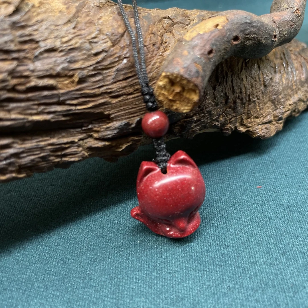 含辰砂工艺品【秋子专属】精美小狐狸手机链 紫金砂