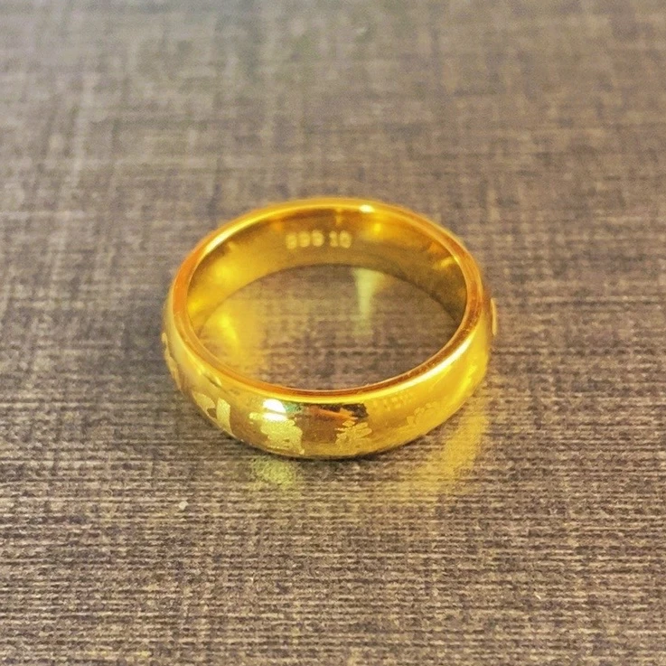 钛钢戒指 六字真言亮光戒指