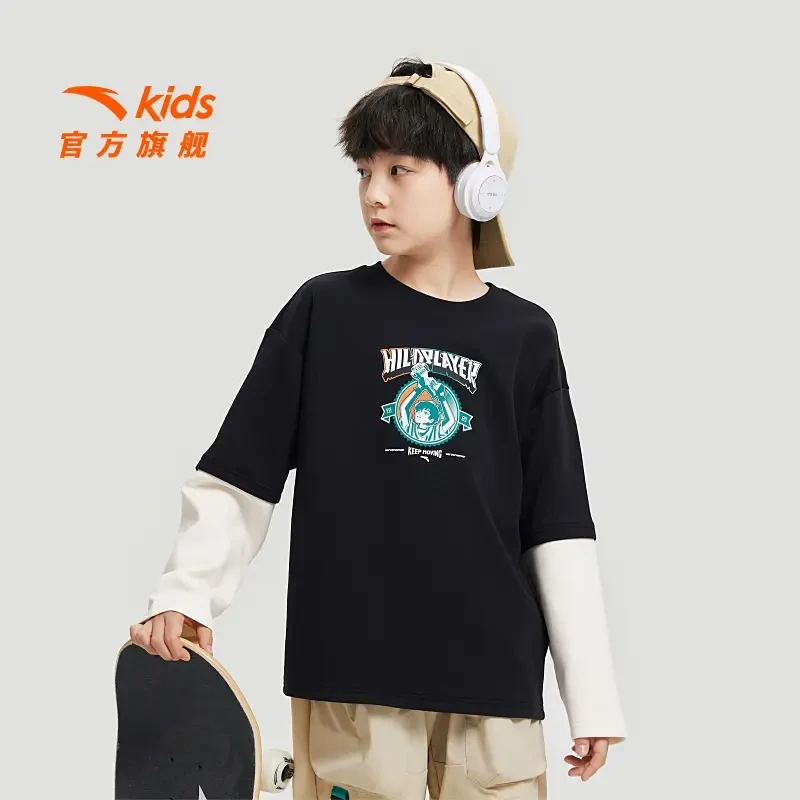 少年顽家儿童长袖T恤男童秋季新款大童圆领潮流上衣352438401