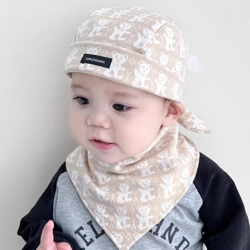 婴儿帽子秋冬款幼儿男宝宝女纯棉秋冬季海盗帽新生儿头巾胎帽可爱