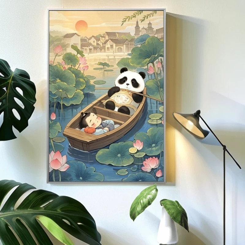 【织画家定制】荷塘绮梦十字绣 60x80大格满绣无勾边56个色裸包无针