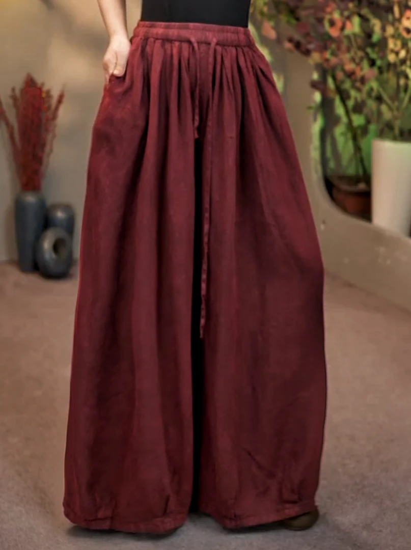 2168【靖靖原创】高品质加长加厚加大秋冬新款汉麻灯笼裙裤